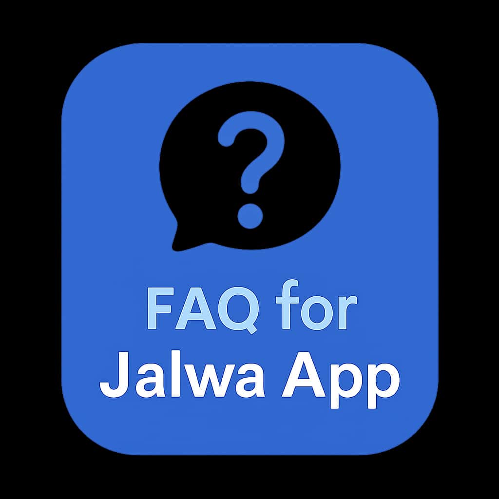 Icon representing FAQ for Jalwa App with clean design.