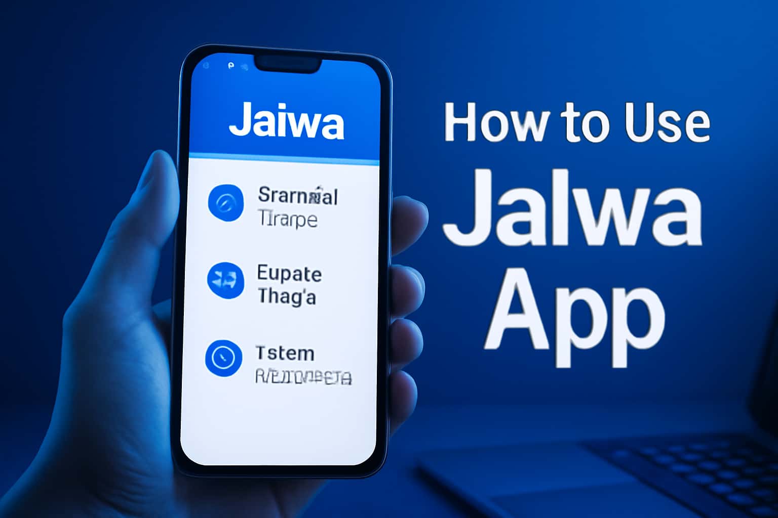 An informative visual depiction of using the Jalwa App with clear text indicating 'Jalwa App'.
