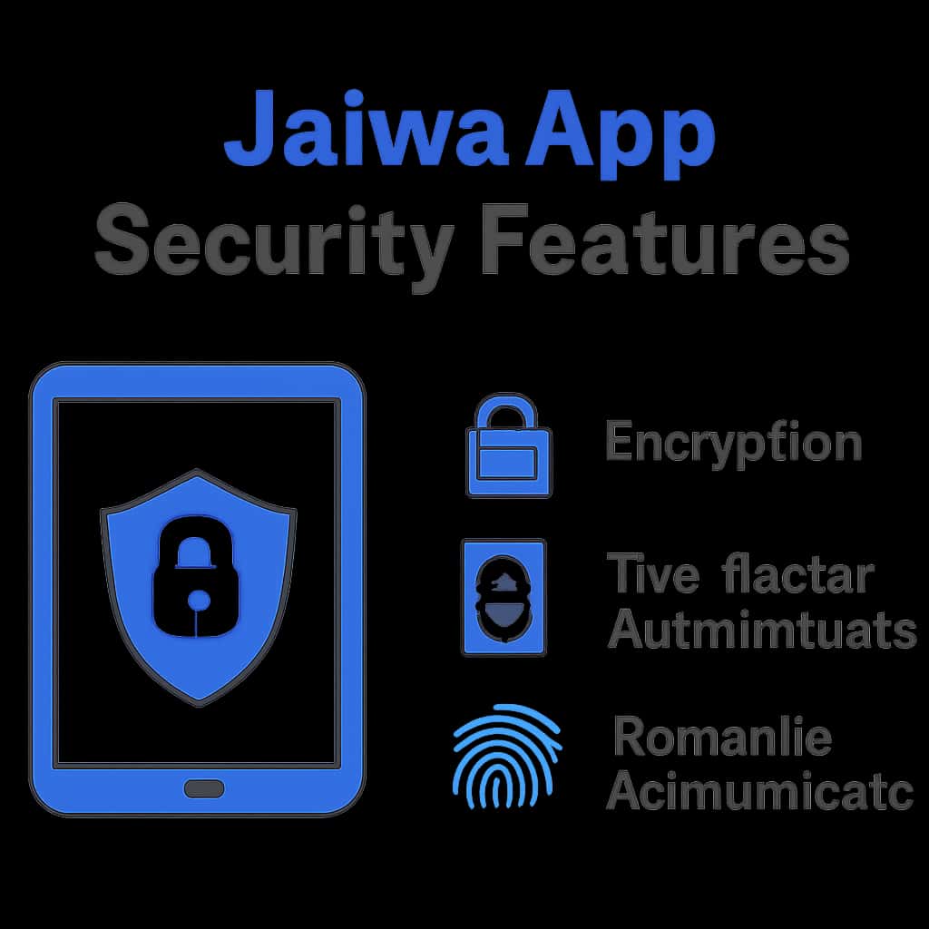 An educational illustration detailing the security features of Jalwa App.