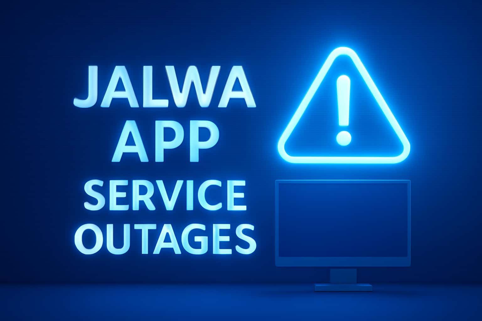 Informational scene showcasing Jalwa App Service Outages with clear text.