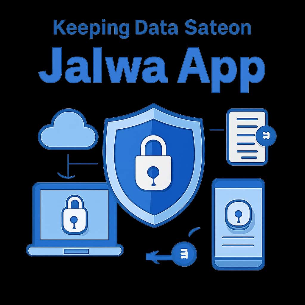 An informative diagram illustrating best practices for data security in the Jalwa App.