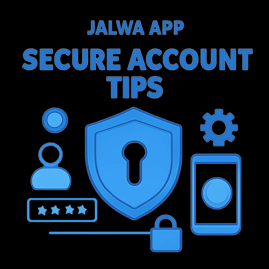 An educational diagram illustrating secure practices for Jalwa App accounts.
