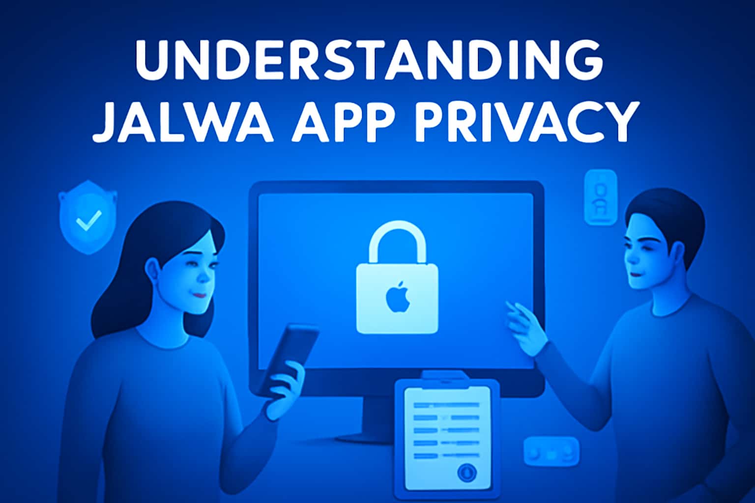 Informational scene illustrating the privacy features of the Jalwa App.
